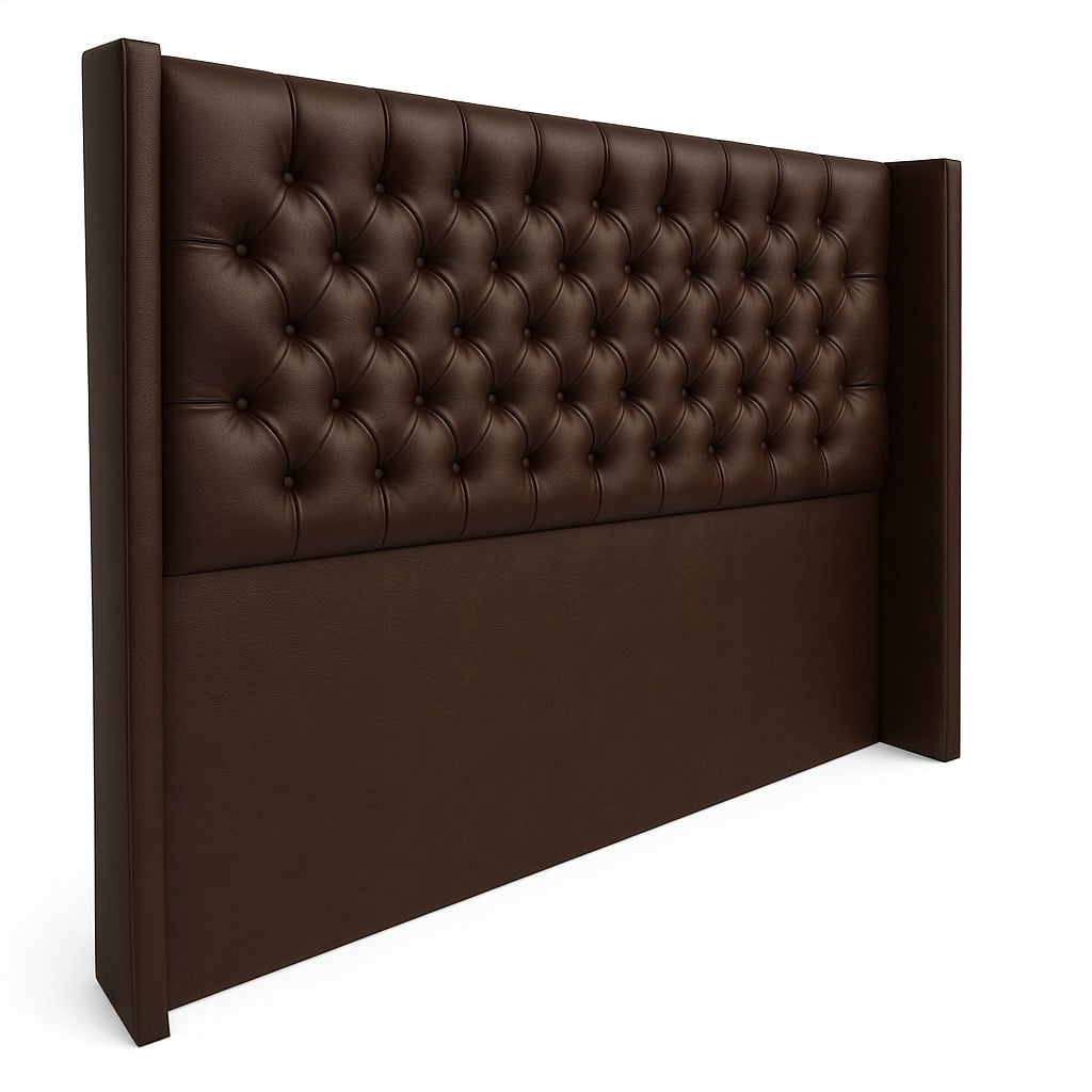 Ethan Desing - Respaldo Verona Ecocuero Cafe Oscuro Con Brazos Laterales – 2 Plazas