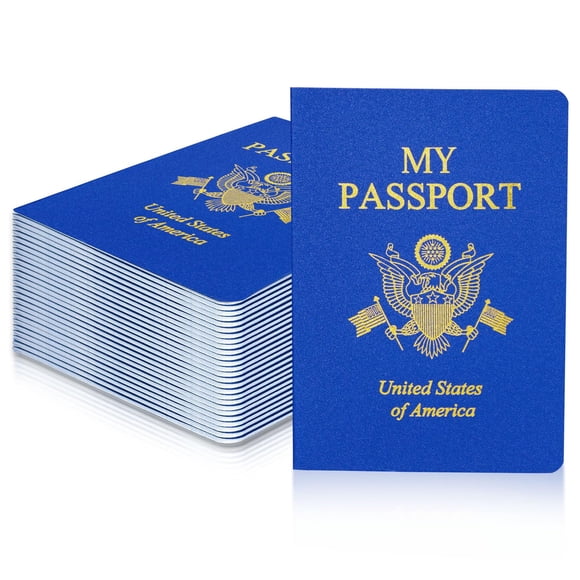 Cuaderno de pasaporte XIISVINT azul con pegatinas para niños, 30 unidades