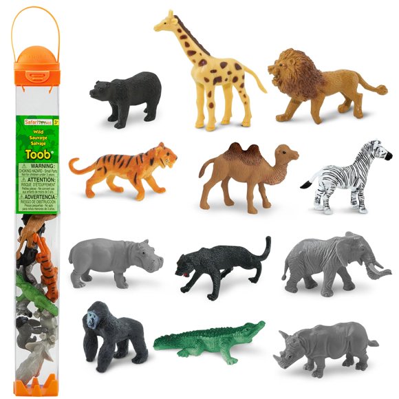 12 minifiguras Wild TOOB de Safari Ltd., 3 o más