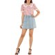thumbnail image 2 of INSPIRE CHIC Camisa Floral Chic de Regreso a Clases para Mujer, Manga Corta, Cuello de Encaje Peter Pan, Botones al Frente, Blusa Rosa XS, 2 of 8