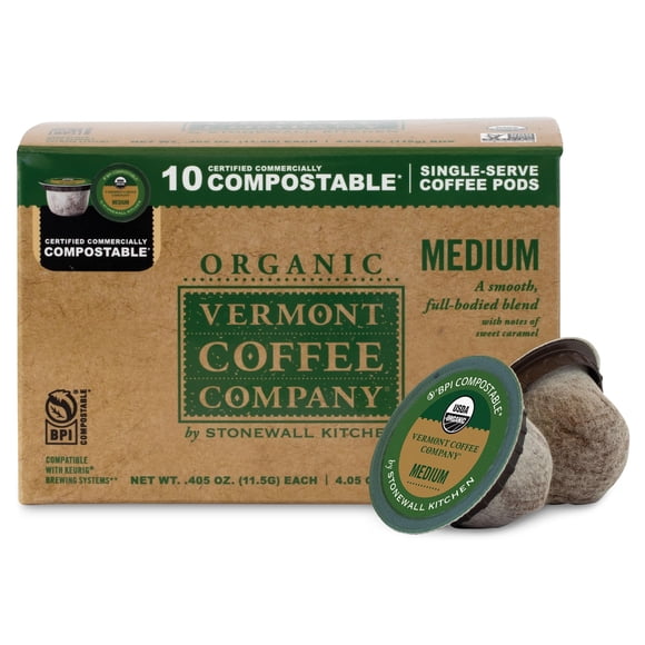 Cápsulas de café Vermont Coffee Company Orgánico Tostado Medio 10 pzas
