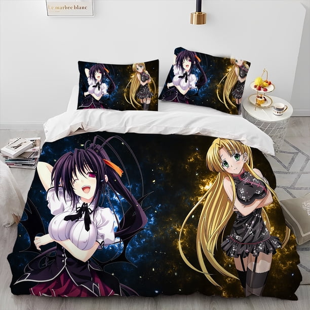 Sexy Girl High School DxD Anime Comforter Bedding Set,Duvet Cover Bed Set Quilt Cover Pillowcase,king Queen Size Bedding Set Kid Bed Sheets