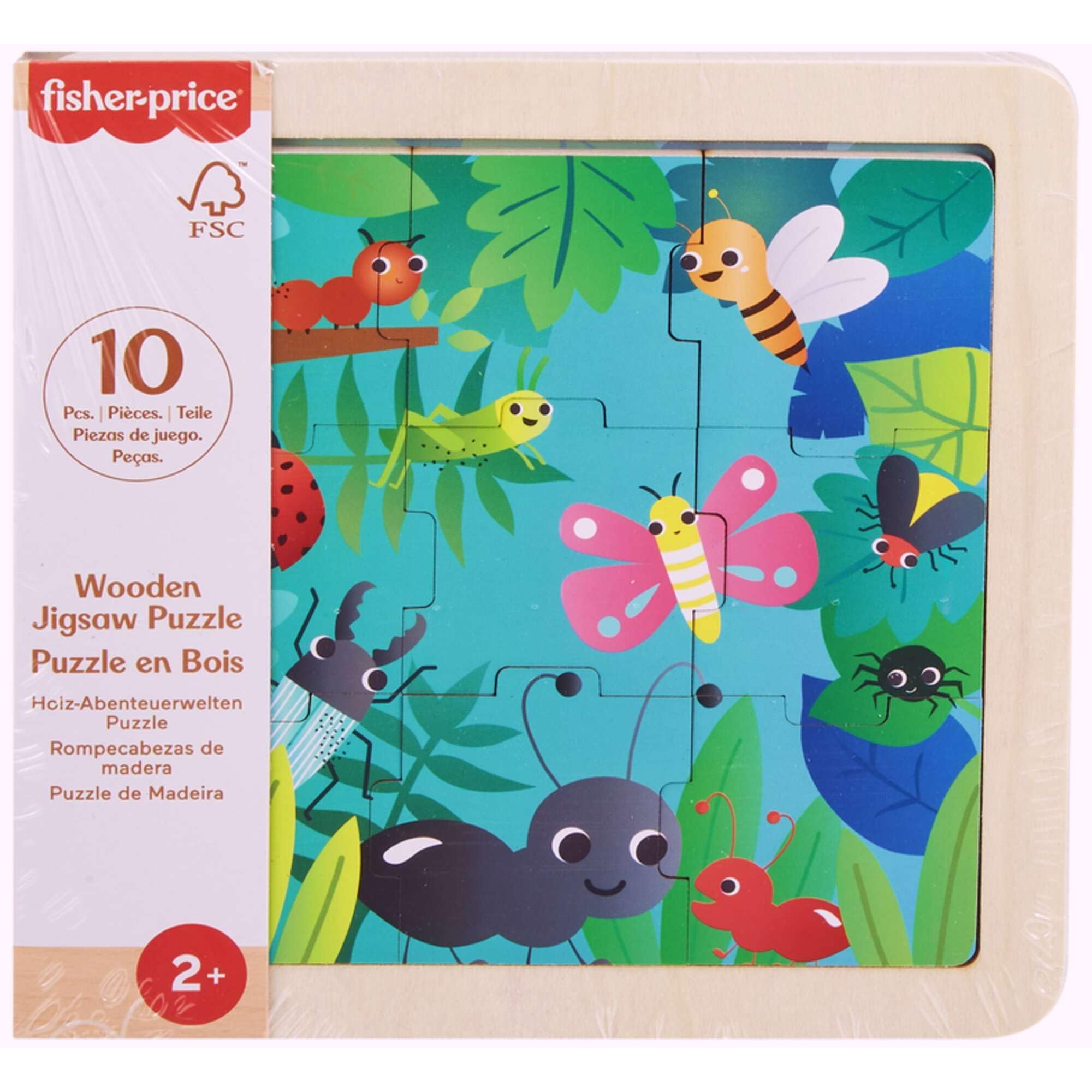 Juguete De Rompecabezas Fisher-price Wooden Jungle Friends De Más De 2 Años