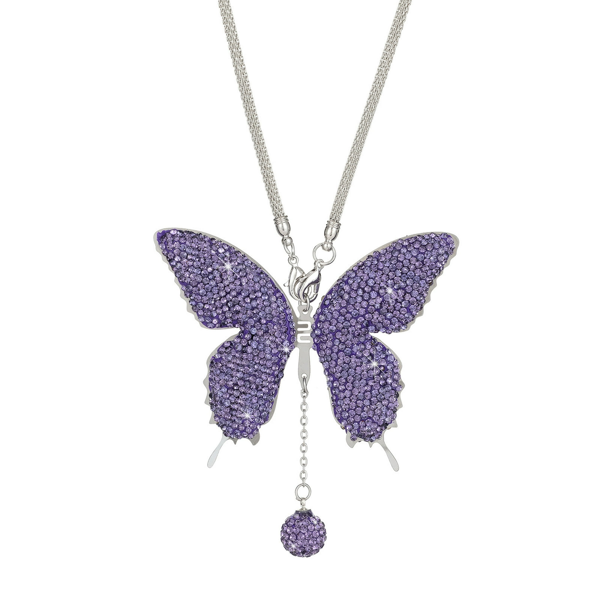 Veat00l - Colgantes De Suspensión De Automóviles Diseñados Con Mariposas Y Diamantes, Accesorios De Espejo Retrovisor De Automóviles, Apariencia Elegante, Adecuado Para Varios Juegos