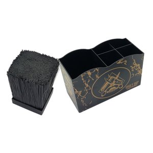 Ioensy - Caja De Almacenamiento De Herramientas De Corte De Pelo Estante De Tijeras De Peluquero Salón Grande Con Divisor Negro