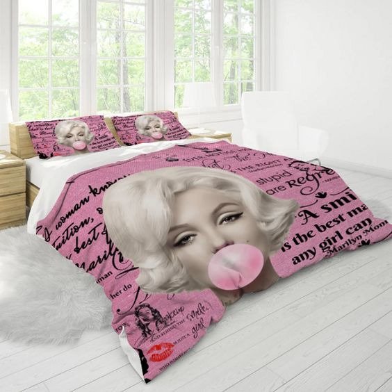 Version 3 Marilyn Monroe Beauty Girl Full Bedding Duvet Cover Set 3-Piece Bedding Set (1 Duvet Cover + 2 Pillow Shams)