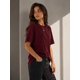 thumbnail image 2 of Polera Basica Cuello Redondo 100% Algodon 200g Manga Corta Burdeo M-l Lisa, 2 of 3