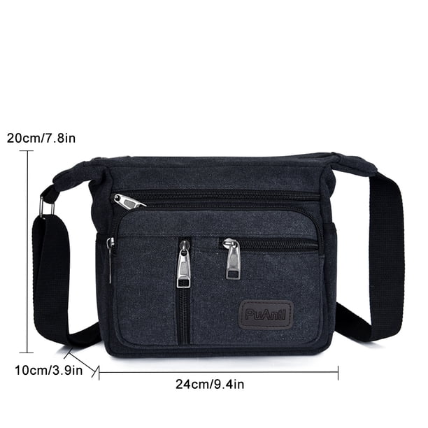 Upgrade Your Everyday Style with Our Men's Canvas Shoulder and Messenger Bag - Large Volume, Multi-layer Pocket Opening, Perfect for Tool Kit and Backpack Use