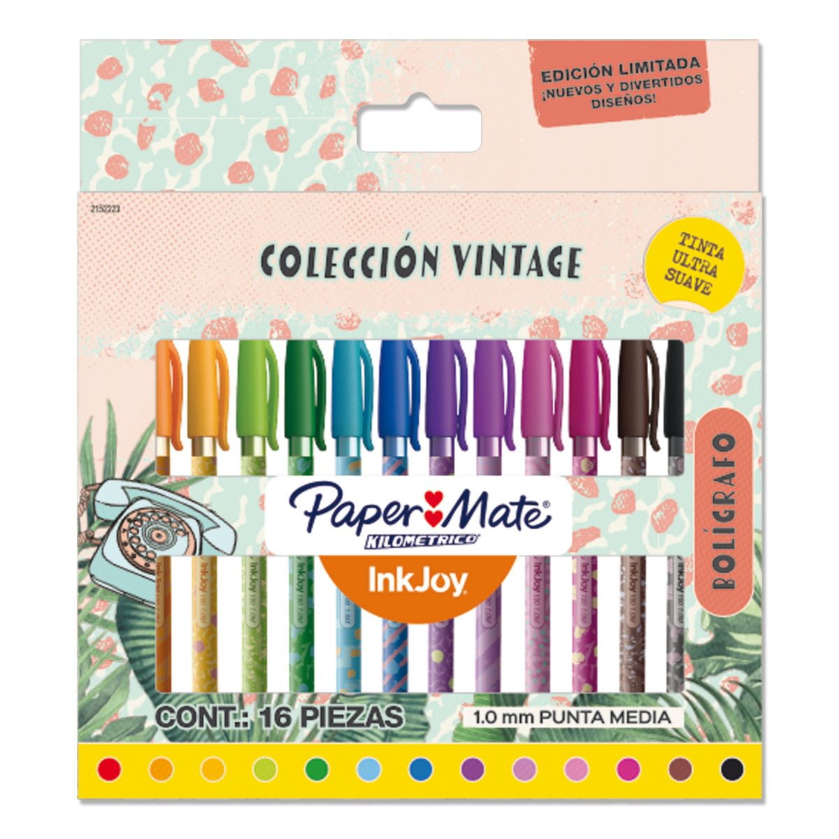 Paper Mate - Bolígrafo Vintage Punta Media 16 Colores
