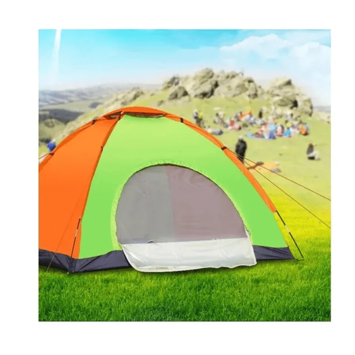 Genérico - Carpa Manual Camping Para 4 Personas Acampar 200x200x135