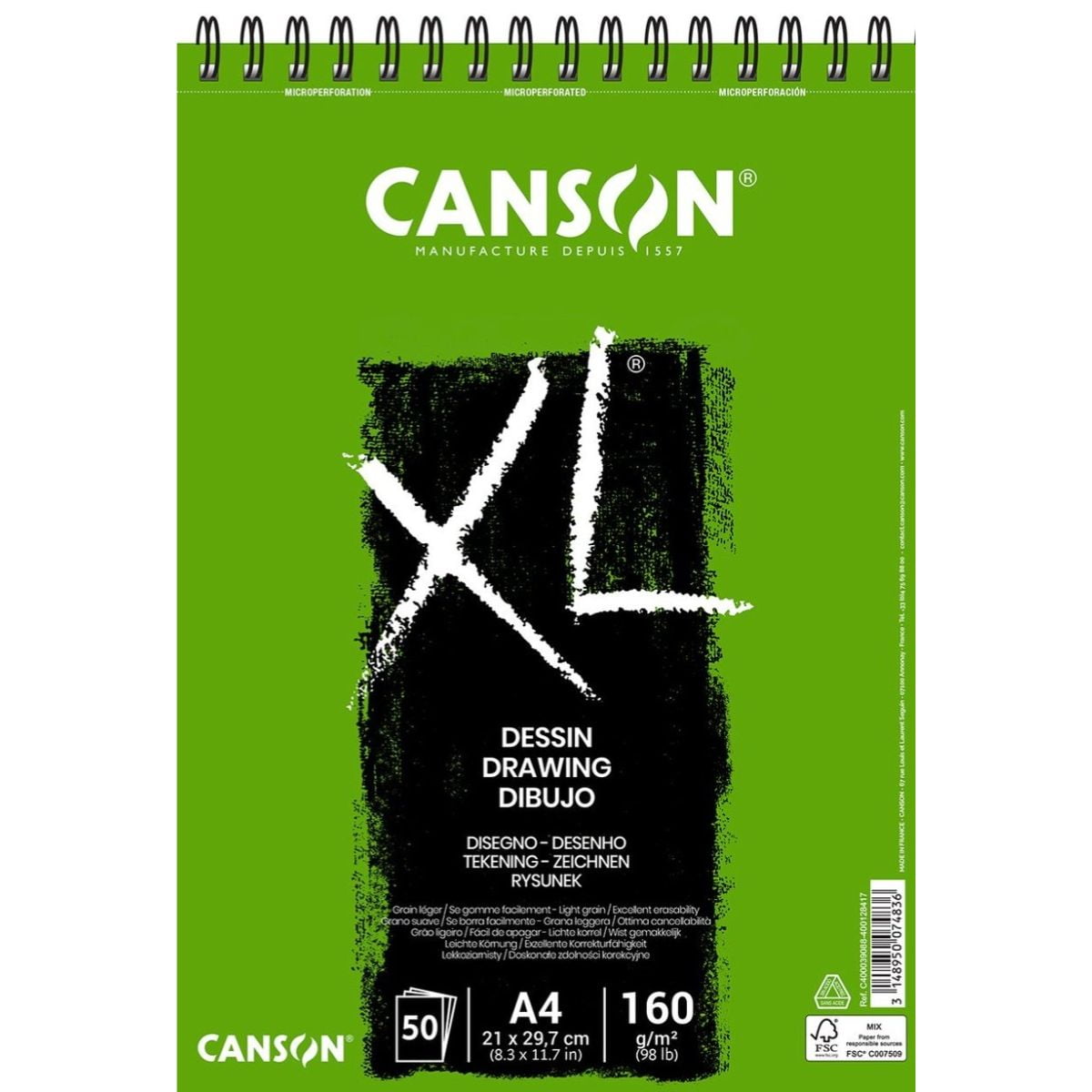 Croquera Dibujo Canson Xl Dessin 160gr A4 21x29cm 50 Hojas