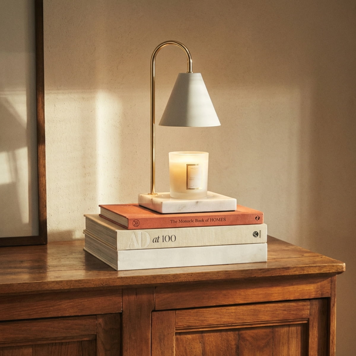 Santú Home & Deco - Lámpara Calentadora De Velas Aromáticas Blanco