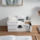 thumbnail image 4 of Organizador de escritorio para maquillaje, caja de almacenamiento de cosméticos con cajón, tocador elegante y chic, almacenamiento de encimera para cosméticos, espacio para brochas, sombras de ojos, l, 4 of 5