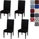 thumbnail image 4 of Xiao Hua Funda de Silla de Comedor de 4 Piezas, Funda de Silla Elástica universal para Todas las Estaciones de color Sólido Todo Incluido, Negra, Adecuada para Cocina, Comedor, 4 of 5