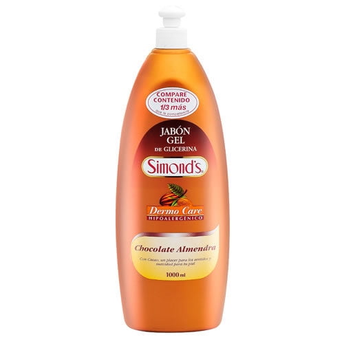 Jabón Gel De Glicerina Chocolate Almendra Botella 1000 ml Simond’s