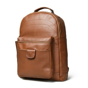 Sharo Classic Leather - Mochila Sharo Classic Cuero Clásica Con Funda Para Laptop 15""