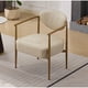 thumbnail image 3 of Beige PU color dining room chair, living room chair, bedroom chair, PU with foam back and seat,soft and comfortable seating, metal frame with water transfer pringting, wood grain visual, 3 of 3