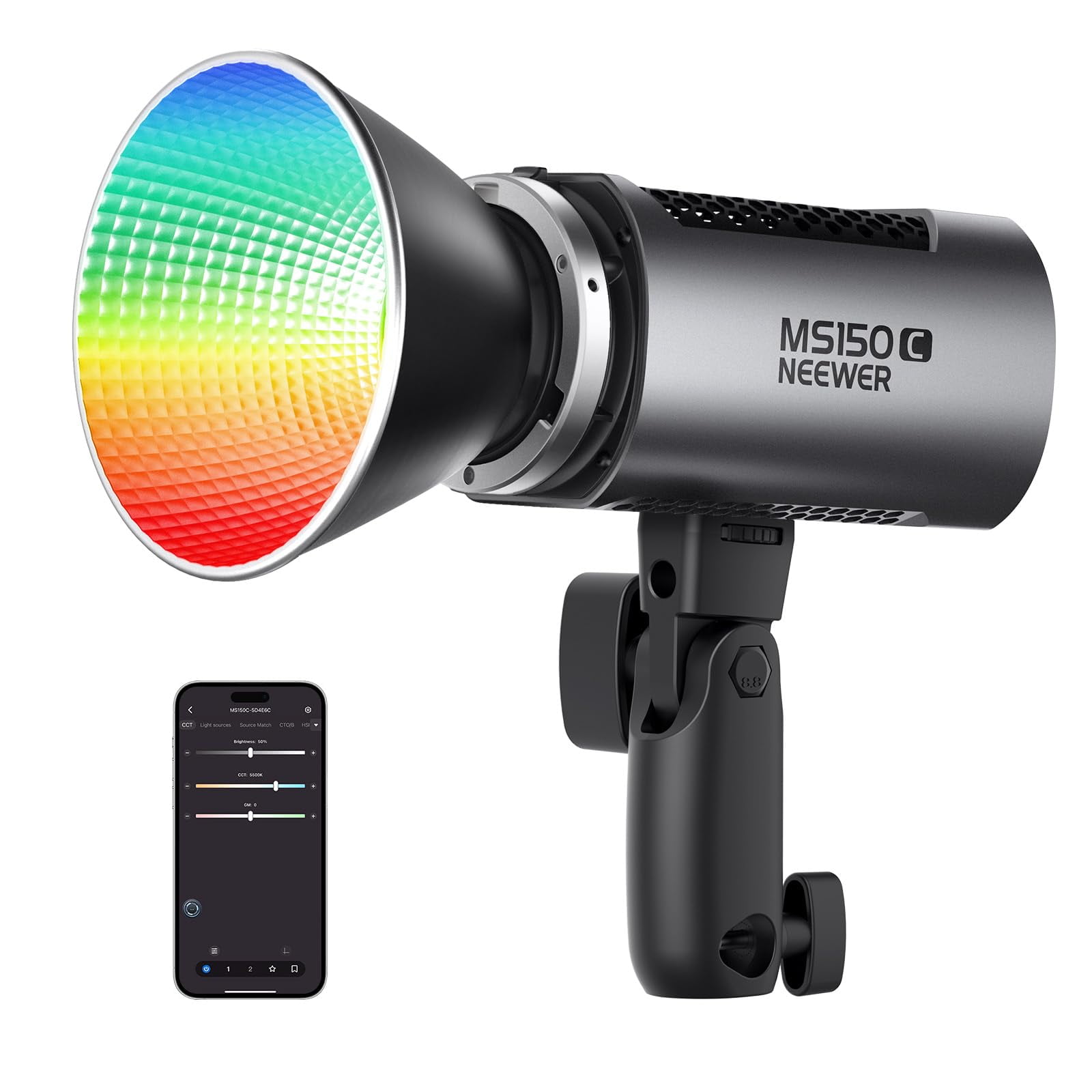 Lámpara Led De Vídeo Neewer Ms150c Rgbww De 150 W Con Control 2700k-6500k