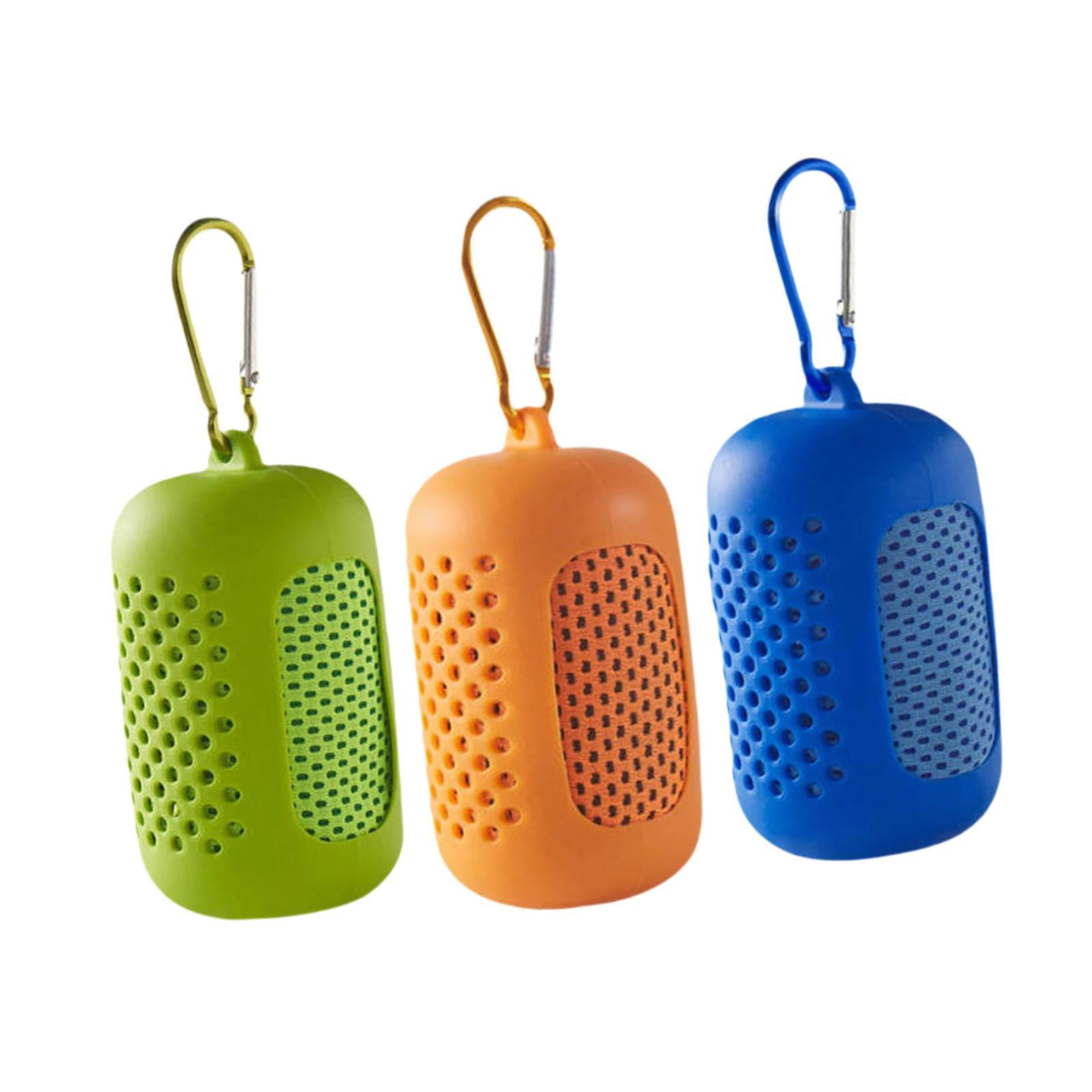 Magideal - 3 Toallas Refrescantes Para Gimnasio, Toalla De Hielo, Toalla De Microfibra Para Cuello Y Cara, Envolturas Refrescantes Para El Cuello Para Correr, Verde Azul Naranja