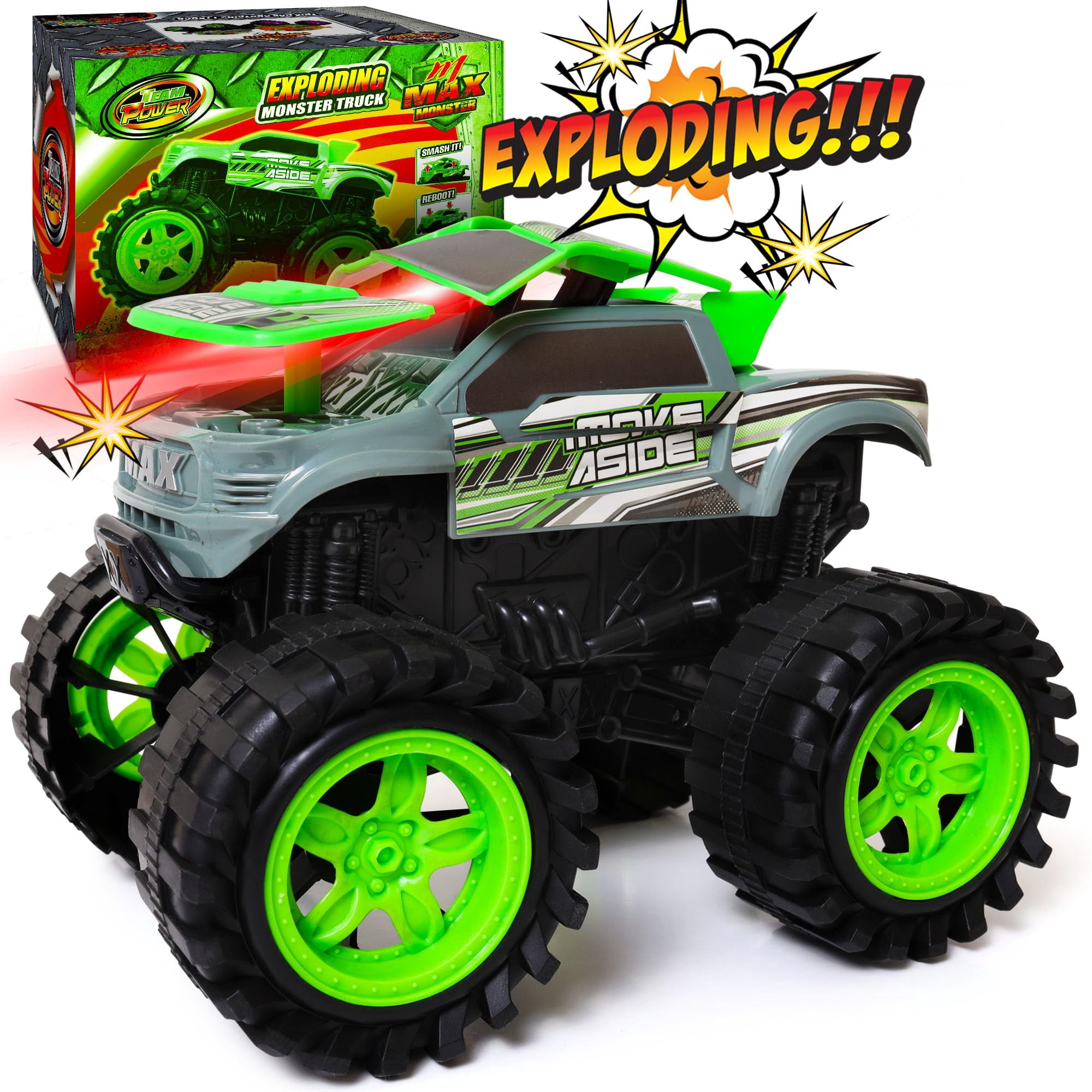 Monster Truck Toy Team Power Max Explota Con Sonidos De Choque