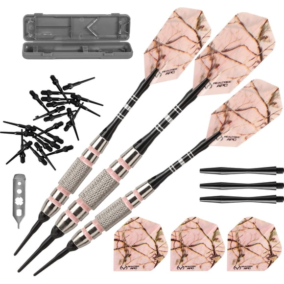 Darts Fat Cat Realtree APC Pink Camo Soft Tip 16 g con funda