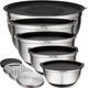 thumbnail image 1 of Juego de 5 Bowl de Mezcla de Acero Inoxidable Negro Mate Belwares, 1 of 9