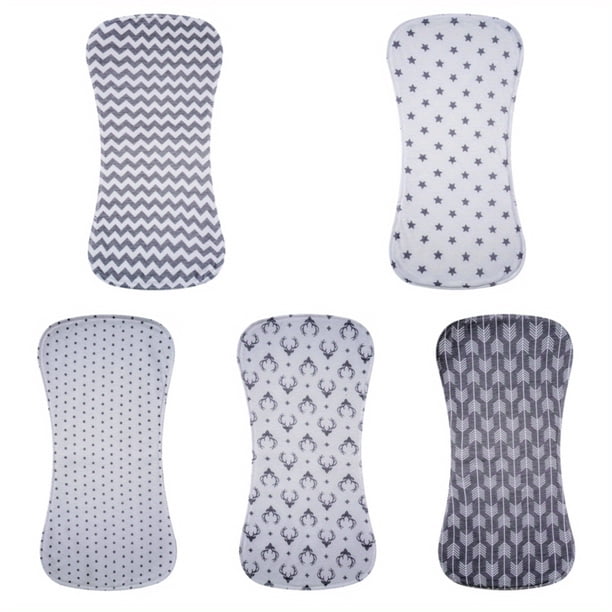 5 Pack Cotton Baby Burp Cloths Extra Absorbent Soft For Baby Boys And Girls