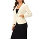 thumbnail image 4 of INSPIRE CHIC Blazer de Terciopelo para Mujer Color Sólido Cuello de Chal Una Botón Traje de Trabajo L Beige Blanco, 4 of 6