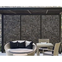 Enrejado Treillage Pvc 1,2X2,4 Mts Cuadrado 4,5Cms Negro Dvp