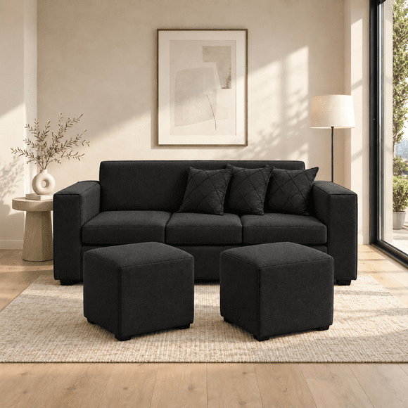 Living Venus 3 Cuerpos + 2 Pouf Negro