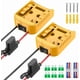 thumbnail image 1 of Paquete de 2 para Adaptador de Rueda de Potencia Compatible con Kit Convertidor de Batería Dewalt 20V con Interruptor y Fusible y Terminales de Cable y Cable 12 AWG para Juguetes de Auto RC DIY Ro..., 1 of 7