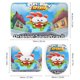 thumbnail image 3 of Om Nom-theme 4-Piece Shower Curtain Set with Rugs, Waterproof Bathroom Decor Set Includes Bath Mat, U-Shaped Rug, Toilet Lid Cover and Curtain with Hooks, 3 of 6