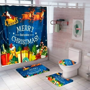 Genérico - Set De Baño Navideño Cortinas Navideñas Decoracion Navidad