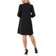 thumbnail image 3 of INSPIRE CHIC Vestido Mini de Mujer con Mangas Abullonadas 3/4 Botón Cuello Redondo Elegante Casual de Negocios Vestidos Shift 2026 L Negro, 3 of 6