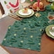 thumbnail image 1 of Xiao Hua Camino de mesa navideño, 35 x 180 cm, verde, para mesa de comedor, ideal para fiestas, bordado, 1 pieza, decorativo, para comedor navideño, duradero, estilo B., 1 of 3