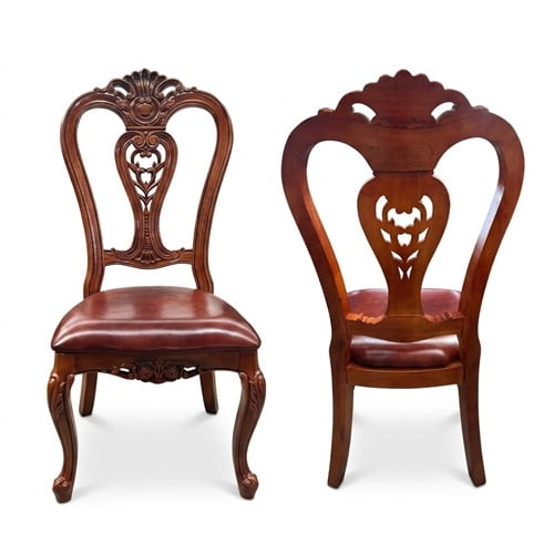 Genérico - Pack X2 Sillas De Comedor De Madera Color Caoba