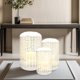 thumbnail image 4 of Farol para velas Decozen con cristal y celosía blanca, juego de 4, 4 of 9