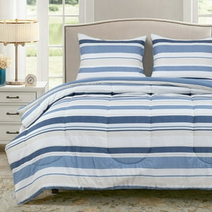 Dib - Plumon Rev Estam 2P Rayas Azul- Beige