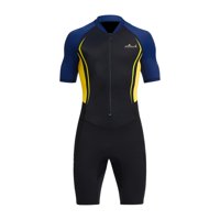 Magideal - Traje De Neopreno Corto Para Hombre, De Manga Corta Y Protección Solar, De 1,5 Mm De Primera Calidad, Para Natación, Buceo, Surf Y Pesca Submarina. Amarillo
