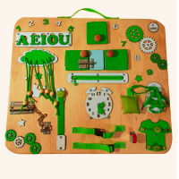 Genérico - Panel Sensorial Xl Montessori 18 Actividades Verde