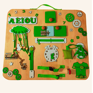 Genérico - Panel Sensorial Xl Montessori 18 Actividades Verde