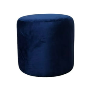Diseños Valestrini - Pouf Redondo Felpa Azul Marino