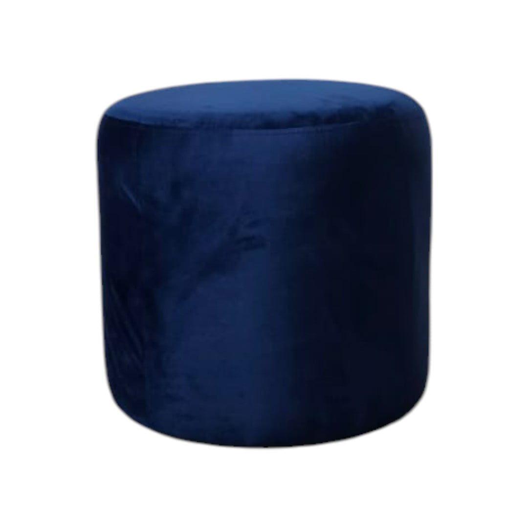 Diseños Valestrini - Pouf Redondo Felpa Azul Marino