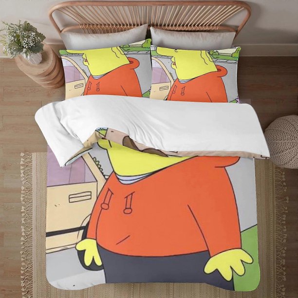 Smiling Friends Soft3D Printed Duvet Cover Bedding Set with Comforter Cover3 Piece Set Includes Pillowcases and Cover Mhine