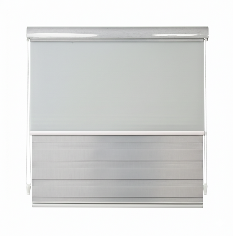 Cortina Roller Doble 2 Paños Duo Día Y Noche Con Blackout Y Cenefa 100 X 240 Cm Guiza