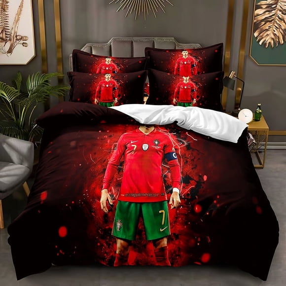 Football Star C- L-u-o M-a-s-s-e-y Printed Quilt Cover Pillowcase Three-Piece Set