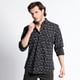 thumbnail image 1 of Camisa Manga Larga Estampada Microprint negro S, 1 of 3