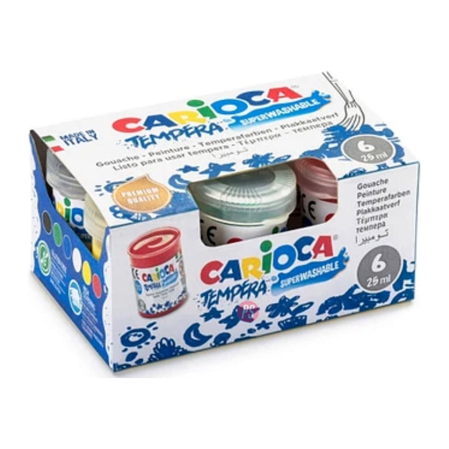 Tempera Frascos 6 Colores 25ml Carioca - Ps