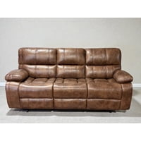 Casa Factory - Sofa Reclinable Electrico Relaxline 3 Cuerpos Vintage Cafe Usb