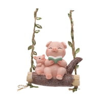 Ioensy - Swing Animal Garden Statue Crafts Linda Figura De Cerdo Para Patio Patio Patio